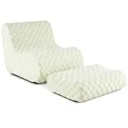 Giantex Bean Bag Chair & Ottoman Sofa Chair w/High Elasticity Sponge Comfy Lazy Sofa Green