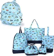 COLORFUL CANDY STYLE NT800800 Kindergarten Entrance School Entrance 6-Piece Set, Lesson Bag, Shoe Case, Drawstring Bag, Gymnastics Clothes Bag, Lunch Bag, Cup Bag, Small Storage, Kindergarten