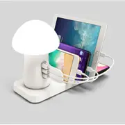 Qi Wireless Charger LED USB Mushroom Head Type Charging Station for iPhone/Samsung