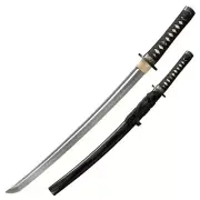 Cold Steel 28.25" Gold Lion Wakishashi Sword Black Lacquered Wood Scabbard 88ABW