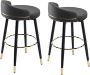 Set of 2 Bar Stool with Back Rest Height Adjustable Swivel B Chair Home Kitchen Bar Stools Backless Stool