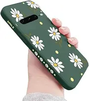 [Doowear] for Google Pixel 7 Pro Case for Women Girls Cute Daisy Flower Camera Lens Protector Thin Slim Liquid Silicone Shockproof Protective Cover Phone Case for Google Pixel 7 Pro 6.7" 2022-Green