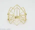 NWT Juicy Couture Fashion Geo Deco Gold Hinged Snap Cuff Bracelet Bangle