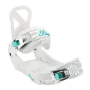 5th Element Layla Women's Snowboard Bindings, White/Teal, Small MY25