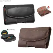 LUXMO Horizontal Leather Cell Phone Pouch Wallet Case Belt Clip Holster Cover
