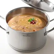 HOMI Chef Matte Polished Nickel Free Stainless Steel 3.2L Stock Pot with Lid (No Toxic Non Stick Coating, 20 CM Straight Sided) - Small 3.2L Pot with Lid