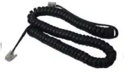 12' VoIP IP Phone Curly Spiral Cord Gray Black for Grandstream Handsets