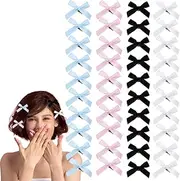 Mini Bow Hair Clips for Teen Girls Cute Pink Bowknot Ribbon Barrette Y2K Small Hair Bow Clips for Cosplay Party Prom 40PCS Hair Accessories for Sweet Girls