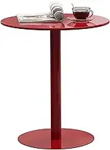 Round Dining Table Coffee Table with Metal Pedestal Base, Side End Table, Sofa Tea Table for Home, Office, Dining Room and Kitchen Small Space, Counter Height Bistro Table(60x72cm)