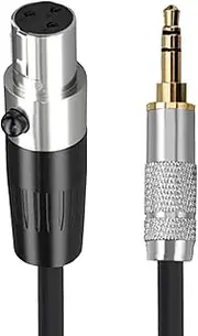 tunghey 3.5mm Stereo Audio Plug to Mini XLR Female Cable, 1/8" TRS Plug to 3-pin Mini XLR Female Headphones Audio Cable (0.3M)