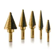 10197A Step Drill Bit Set, 5 Pc Step Bit for Metal, 50 SAE Sizes Total, 1/8” ...