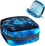 Period Bag,Sanitary Napkin Storage Bag,Abstract Stars World Map Sky,Tampon Holder for Purse