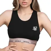[SikSilk] Womens/Ladies Roseate Sports Bra (UK Size: 6 UK) (Black)