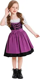[KEOYA] Vintage Irish Peasant Dress Kids Girls Medieval Renaissance Maxi Short Sleeve Victorian Dress