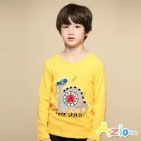 在飛比找Yahoo奇摩購物中心優惠-Azio kids美國派 男童 上衣 毛線時鐘恐龍貼布長袖上