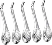 PEPLAYTAL 304 Stainless Steel Caviar Ladle Spoon Slotted Spoons Colander Scoops Sturdy Easy to Clean for Kitchen
