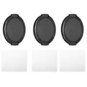 55mm Lens Cap, 3 Pack Sides Pinch Snap Camera Lens Cover for Front Lens