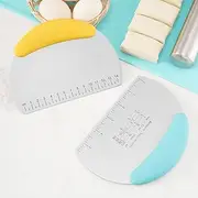2 Pcs Stainless Steel Food Scraper and Chopper Pastry Baking Bench Dough Scraper,Bread Dough Cutter.Anti-Slip Kitchen Baking Spatula Scraper,Multi-Purpose Kitchen Utensil for Dough,Cake,Pizza