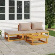 Outdoor Lounge Set Garden Sectional Sofa Set with Cushions Solid Wood vidaXL