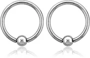 [Pierced Owl] 14GA EO Gas Sterilized 316L Surgical Steel Captive Bead Closure Rings - Sold as a Pair