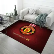 Vintage Square Carpets - Soft Non-Slip, High Water Absorption Rug for Study Room Manchester United A