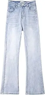 [Generic] Women Micro Flared Jeans Slimming Bell Bottom Denim Pants Classic High Waisted Jean Pants