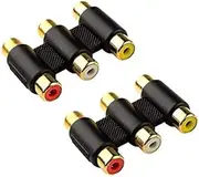 RCA Connector,Haokiang (2 Pack) Audio Video 3-RCA Female to Female Coupler Adapter