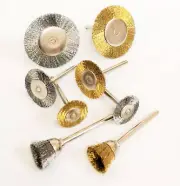 24-PC. Mini Brush Set 1/8" Shank Wire Brush Brass Cup Wheel DREMEL or Drill