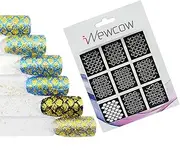 Nail Art Stickers, iNewcow 2 Sheets Mermaind Scale Vinyl Nail Stencil Nail Art Guides Tape (9PCS/Sheet)