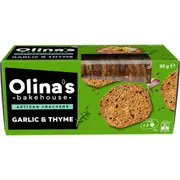Olina's Bakehouse Artisan Crackers Garlic & Thyme 90g