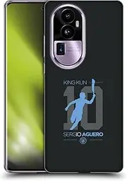 Head Case Designs Officially Licensed Manchester City Man City FC King Kun Black Sergio AGERO 10 Years Soft Gel Case Compatible with Oppo Reno10 Pro+
