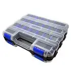Tools Organizer Box Small Parts Storage 50-Compartment Double Side Blue Tool Box