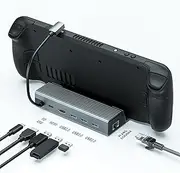 Steam Deck Dock - 6-in-1 Docking Station with HDMI, USB-C, USB 3.0, Gigabit Ethernet - Compatible Accessories for Valve Steam Deck - Portable Docking Station for Gaming and Streaming