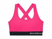 NWT [1307200] Womens Under Armour Armour Mid Crossback Sports Bra PINK XSMALL