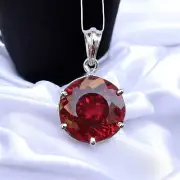 Natural Certified 22.15 Ct Red Ruby Loose Gemstone 925 Solid Silver Pendant