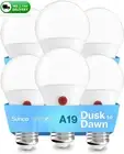 Sunco 6 Pack Dusk to Dawn Light Bulbs Outdoor, Sensor A19 LED Light Bulb, Auto..