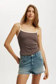 [Cotton On Women] Cotton On Women - Byron Scoop Cami - Dark truffle/coconut XL DARK TRUFFLE/COCONUT