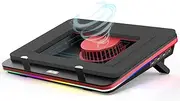 GT500 Strong Turbo Fan (5000 RPM) RGB Laptop Cooling Pad with Continuous Speed, Sealing Foam for Quick Cooling Gaming Laptop, 13-17.3 Inch Laptop Cooler with 3 Port USB Hub