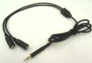 2.5mm Sub-Mini Plug Headset Training Supervisor Splitter Y-Cord without MUTE New
