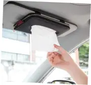 Car Tissue Holder, Car Visor Tissue Holder, Perfect Solid Color Auto Black