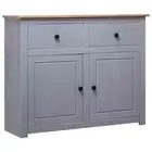 Sideboard Grey 93x40x80 cm Solid Pinewood Panama Range vidaXL