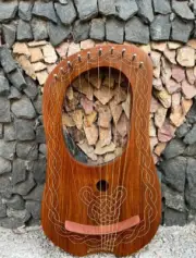 Rosewood Lyre Harp Custom Made Lyre Harp 10 Strings/Lyra Harp Free Bag, Strings