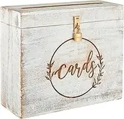 Eximious India Wedding Card Box with Card Slit and Lock 12"X10"X4.5"- Gift Wishing Well Card Box for Weddings, Receptions, Birthdays, Graduations, Baby Showers, Honeymoon Funds WBKH (White)