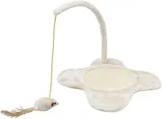 Flower Shaped Sisal Cat Scratching Post Durable Kitten Scratching Pad with Hanging Mouse Engaging Cat Play Gym Mat