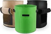 AIMALL 3-Pack 10 Gallon Potato Grow Planter Container Bag Pouch Root Plant Growing Pot Side