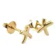 【Tiffany&Co. 蒂芙尼】18K金-KISS X符號墜飾貼耳針式耳環