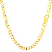 14k Yellow Solid Gold Comfort Curb Chain Bracelet, 4.7mm, 8.5"