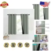 Soft Greyish Green Blackout Window Panels, Noise Reducing & Energy Saving - 50"L
