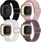 Stretchy Nylon Strap Soft Elastic Loop Watch Band For Fitbit Versa 3 / Sense