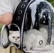 Transparent Pet Backpack Carrier Portable, Breathable Design Adjustable Straps